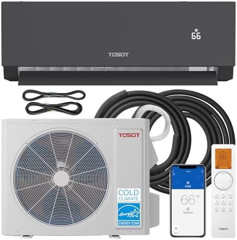 TOSOT 24,000 BTU 24.0 SEER2, Energy Star Mini-Split Air Conditioner and Heating, WiFi-Enabled Ductless Inverter AC Unit with, Supports ERV System Add-On, 208-230V, Aoraki Series, Black