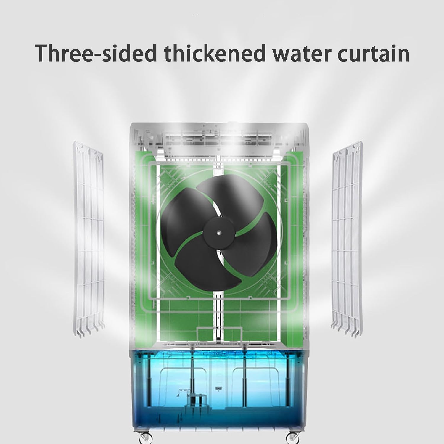 Conveniently Portable Air Conditioner with 3-Speed Adjustable Fan, Extra-Large Water Tank, and Powerful Evaporative Cooling for Enhanced Air Comfort Anywhere Suitable for Large Spaces