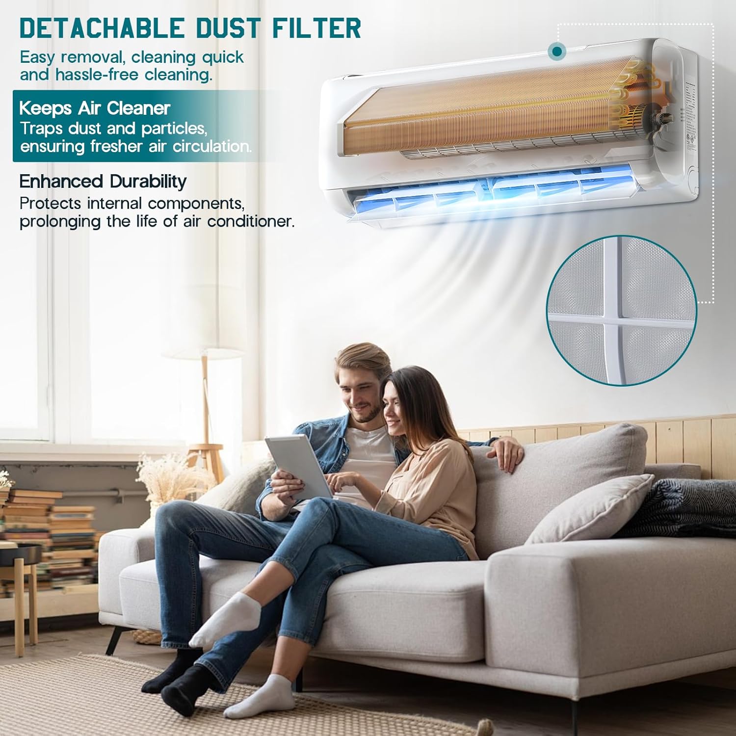 Albott 9000 BTU Mini Split Air Conditioner Heat Pump, Inverter Ductless AC, Cools up to 450 Sq. Ft, Energy-Efficient with Self-Cleaning, SEER2 18.5, 220V