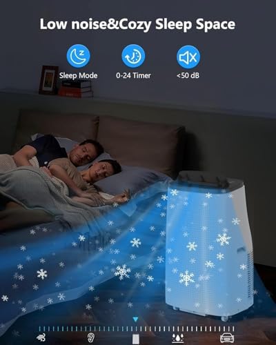 Portable Air Conditioners 14000 BTU,Cools 700-850 Sq Ft Rooms, 3-IN-1 Quiet Portable AC Unit, Full Installation Kits for Large Room, Sleep Mode, Auto Swing for Rooms/Studios/Offices