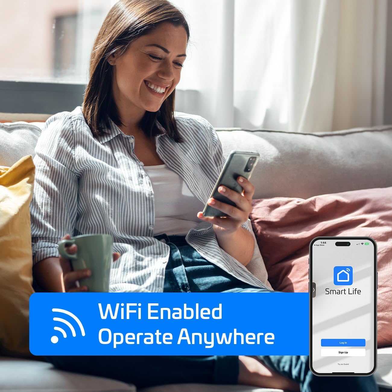 ACiQ 20 SEER2 Essentials 9000 BTU Comfortable Inverter Mini Split AC/Heating System, 0.75 Ton White Wall Mount Ductless Heat Pump AC Unit, with 16ft Installation Kit | WiFi Control, 208/230V, R454B