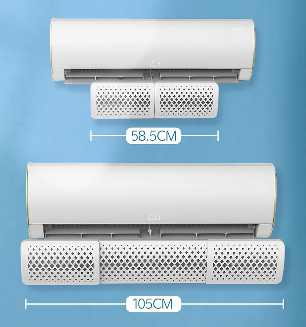 Air Conditioner Deflector - Wall-Mounted, Retractable Windshield Hanger with Filter Cotton - Universal Design for Air Outlet - Anti-Direct Blowing