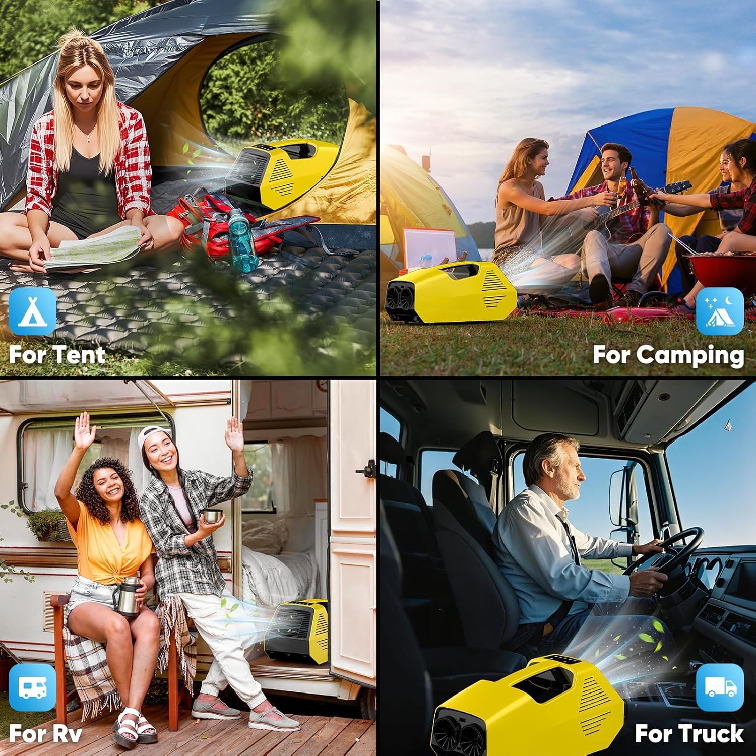 Portable Air Conditioner for Camping, 14Lbs Tent Air Conditioner,Quiet Operation and 240W Low Power Consumption Portable Ac for RV, Car