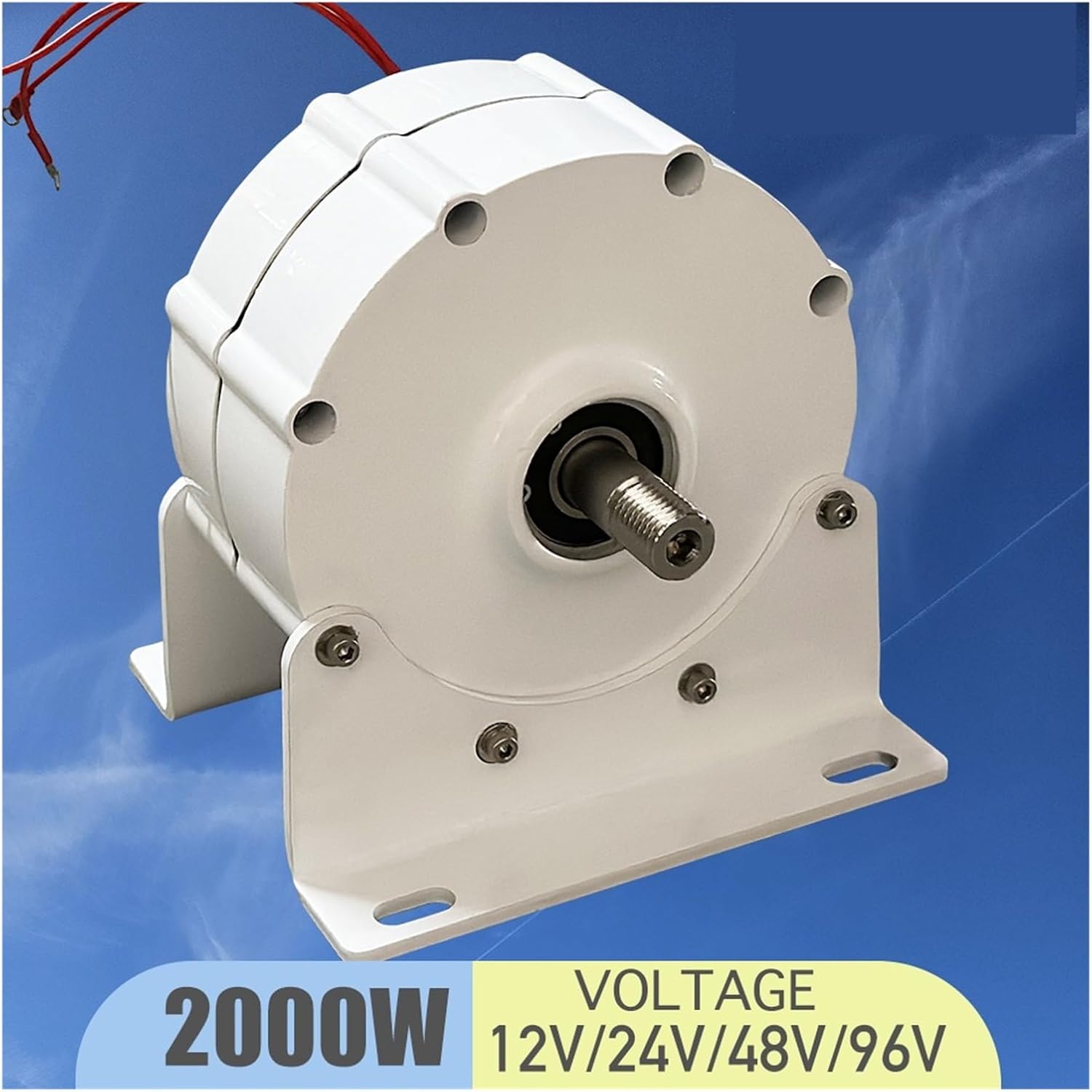 2000W Wind Turbine Generator 12V 24V 48V Low RPM Power Magnetic Water Turbine Hydro tor Industrial Energy(with Base,Double Shaft_12V)