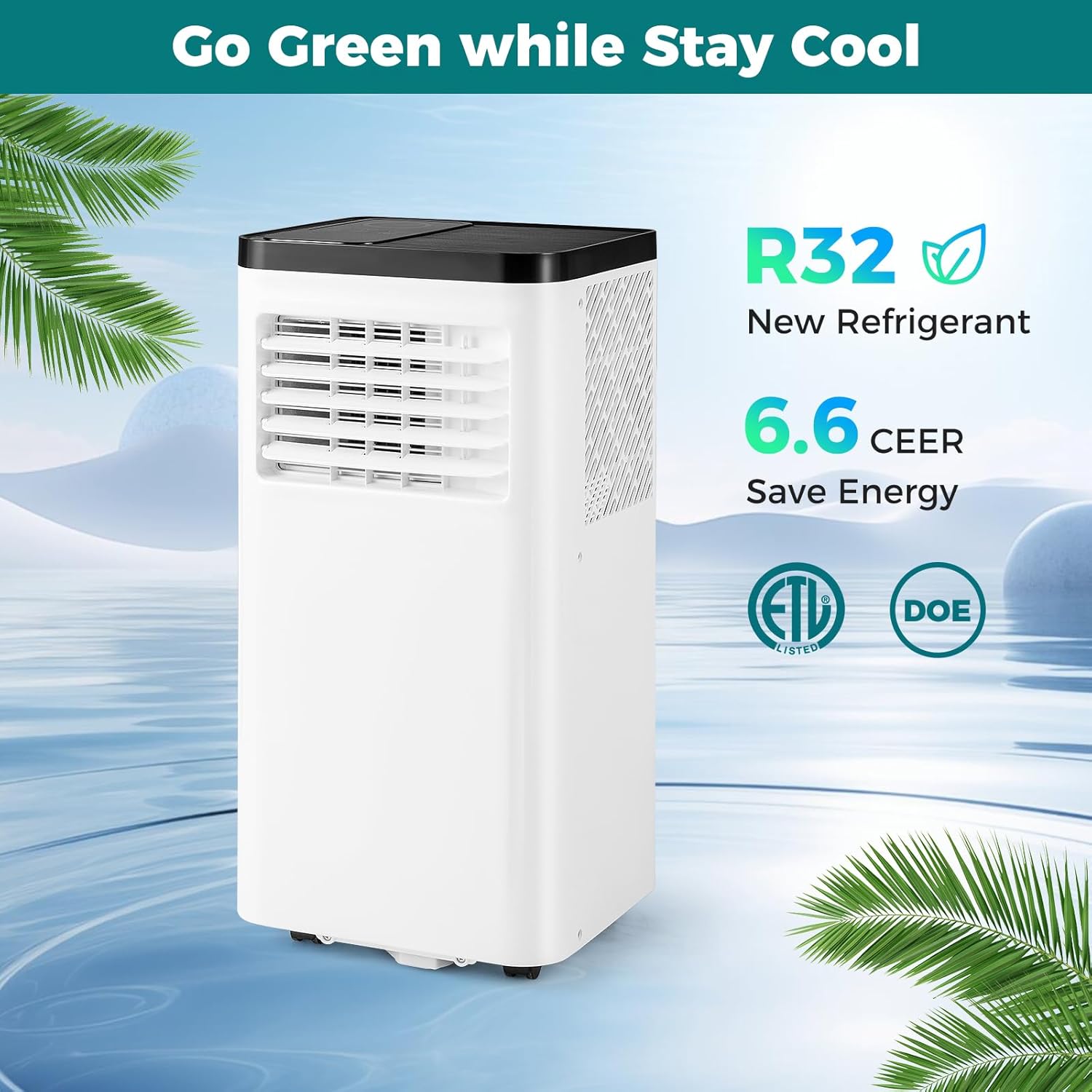 ARLIME 10000 BTU Portable Air Conditioner, 3-in-1 Freestanding Cooling AC Unit with Fan and Dehumidifier, Remote Control, 24H Timer, Sleep Mode and Window Kit, Cools Rooms up to 450 Sq.Ft (10000 BTU)