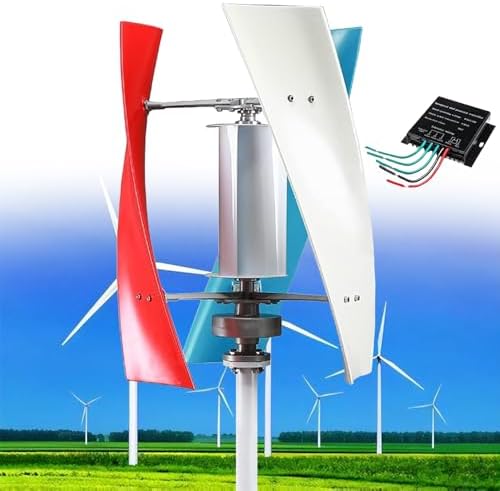 14000W Vertical Wind Turbine Generator Kit with MPPT Controller, 12V/24V/48V/110V/220V, Home Energy Production Equipment, Renewable Power Solution, White - 48V