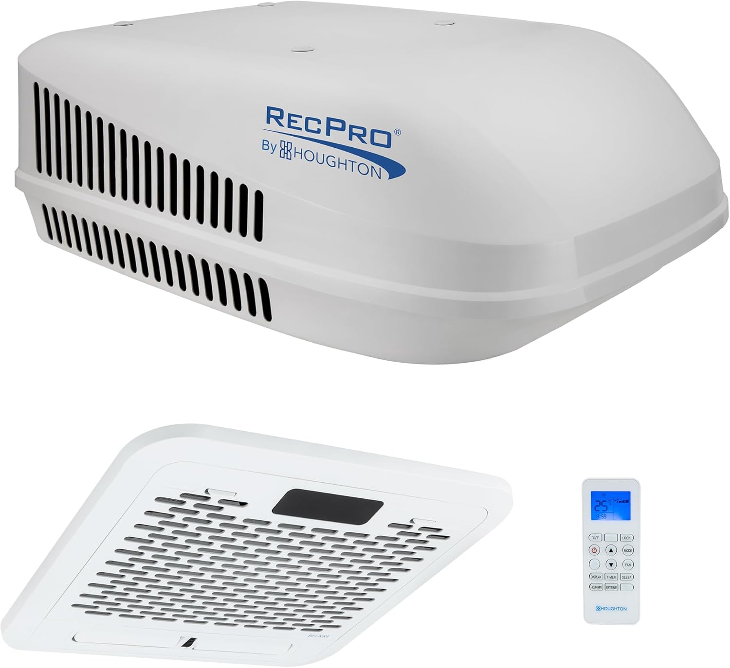 RecPro RV Air Conditioner 15K Ducted or Non-Ducted | Quiet AC | 110-120V | Heat Pump and Cooling | Easy Install | All-in-One Unit | For Camper, Fifth Wheel, Food Trucks (Ducted, White)
