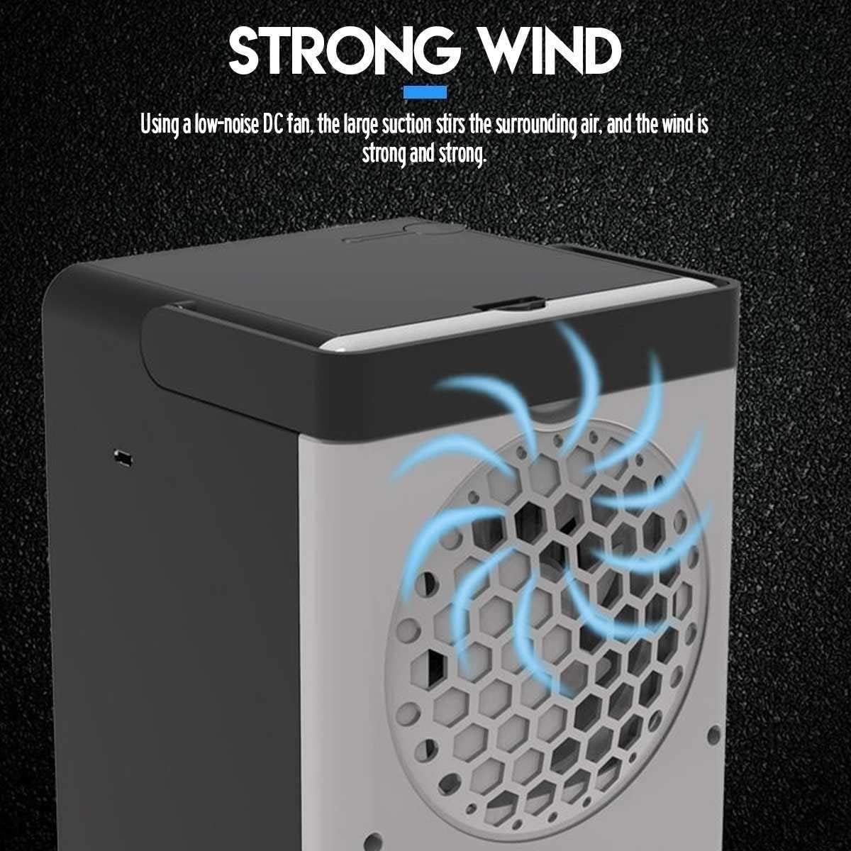 Portable Air Conditioner Fan, Air Cooler Fan, Quiet Mini Air Conditioner Fan, Desk Cooling Fan for Home, Bedroom, Travel, Office