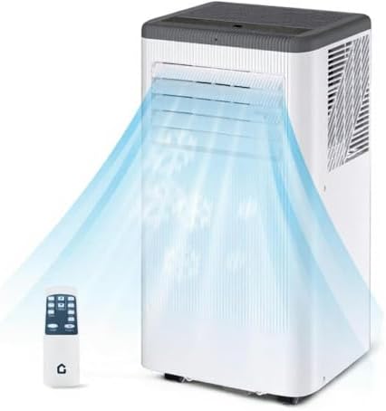 8,000 BTU Portable Air Conditioner, Smart Control, Cools up to 420 Sq. Ft., with Dehumidifier & Fan mode, Easy- to-use Remote Control for Bedroom/Dorms/Indoor Rooms, White