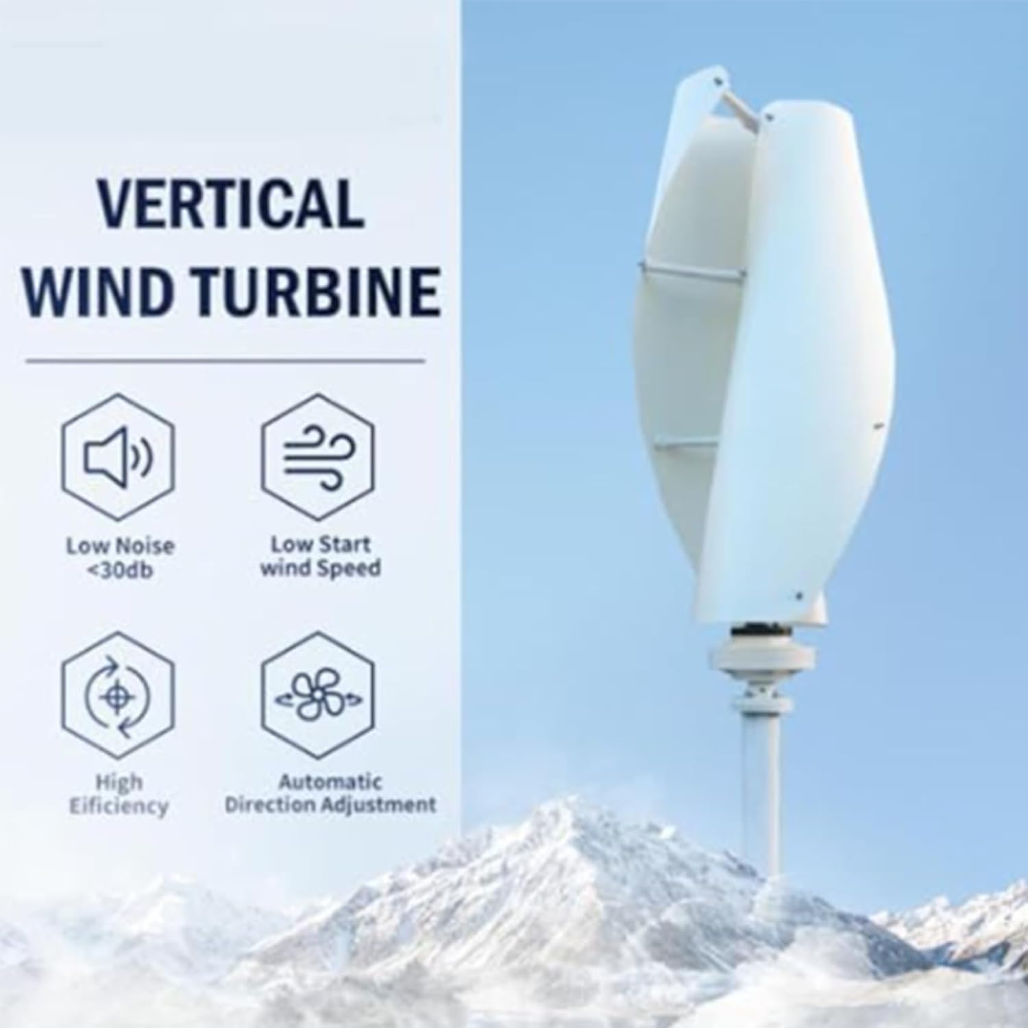 48v,BAOJUHUIKANG Vertical Wind Power Turbine Generator, 9000W Helix Magnetic Levitation Axis Wind Turbine Wind Generator Power for Outdoor Garden Boat(12V-220V)