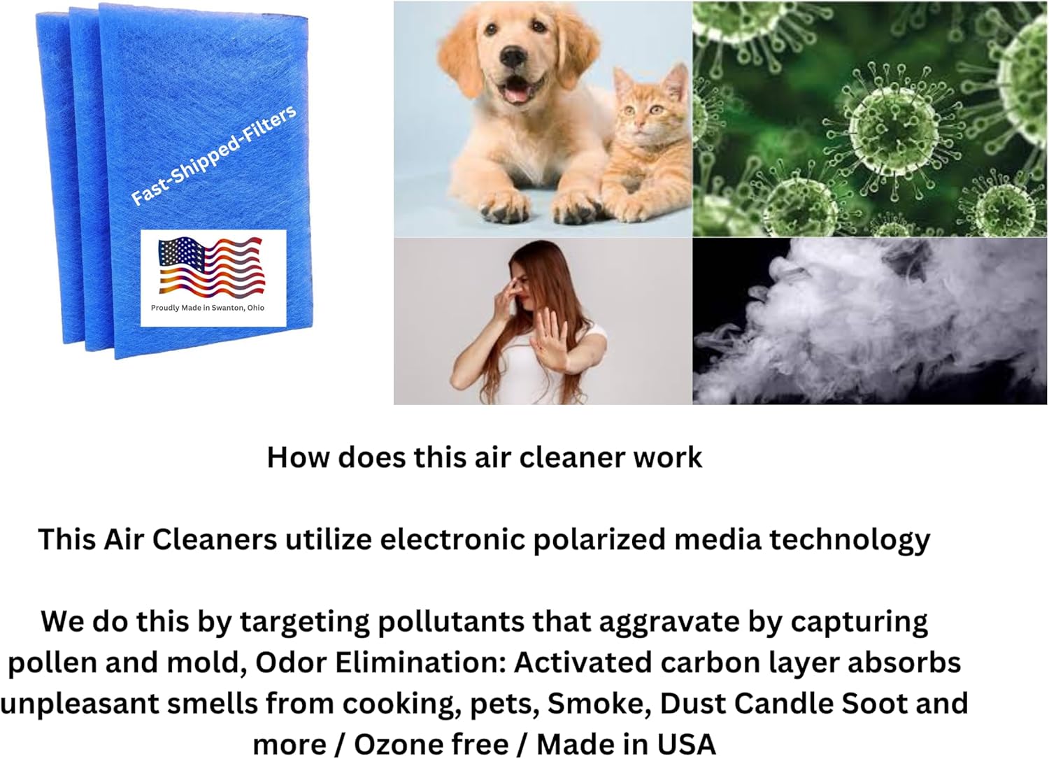 Fast-Shipped-Filters 3 Pack 20x25 Replacement Filter Pads Designed to Fit with Captura Air Cleaner 20x25 Refill Blue