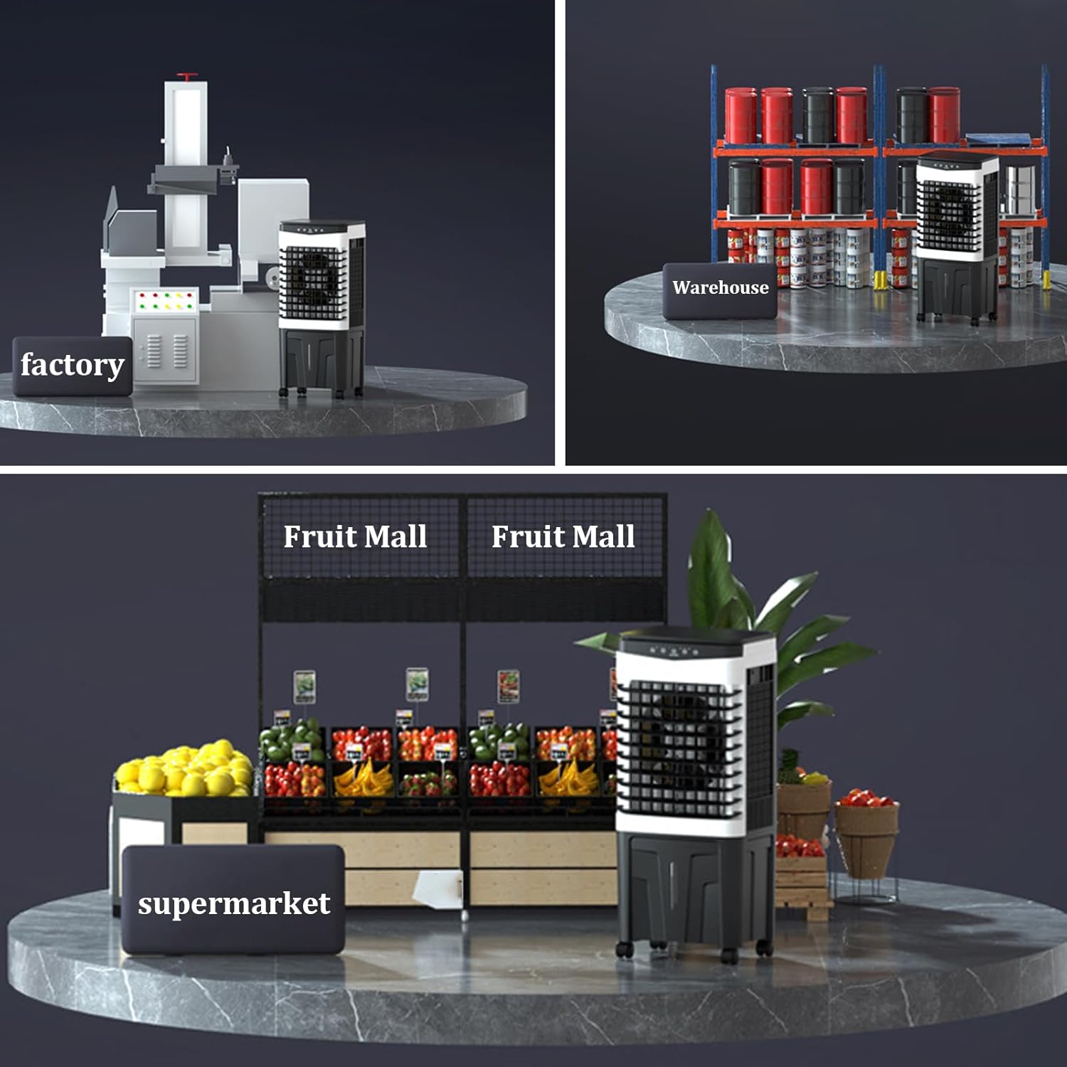 Portable Air Conditioner,7.5H Timing Function Evaporative Air Cooler,Three Adjustable Wind Speeds,refrigeration Small Air Cooler,for Garage, Factory, Supermarket, Household(Color:Touch screen version)