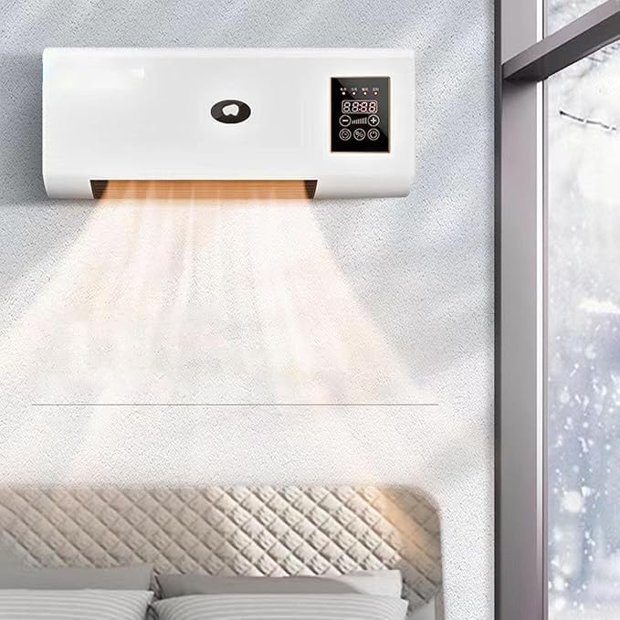 Portable air conditioner with remote control, 2000w rapid cooling and heating, wall-mounted, no installation required, suitable for home and office use