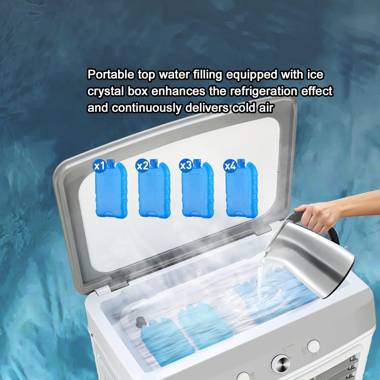 3 Wind Speed Portable Air Conditioners, Air Conditioner with Large Capacity Water Tank, Air Conditioner Portable with Universal Wheels, for Home, Office, Garage(90cm/35.4in)