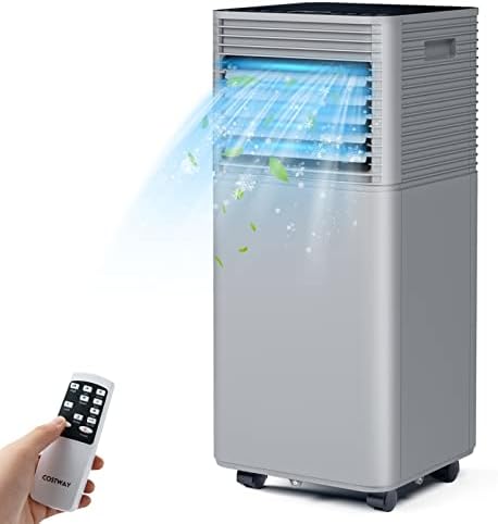 ARLIME Portable Air Conditioners, 10000 BTU AC Unit Cools up to 350 sq. ft. Freestanding Air Cooler w/Fan & Dehumidifier, Remote Control, Window Mount Kits for Home Office