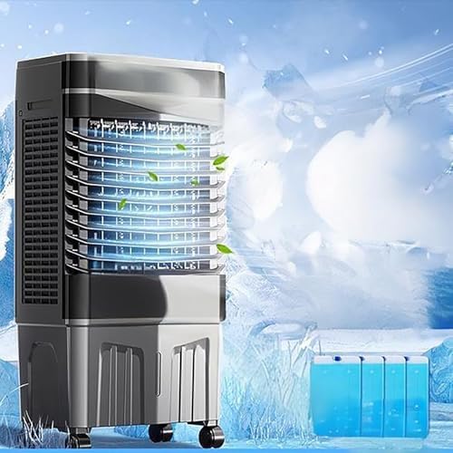 Evaporative Air Cooler with Remote, Evaporative Coolers, 120° Oscillating, 3 Speeds, 4 Ice Packs, Portable Swamp Cooler Air Conditioner(110x35x48 cm/43x14x19 in)