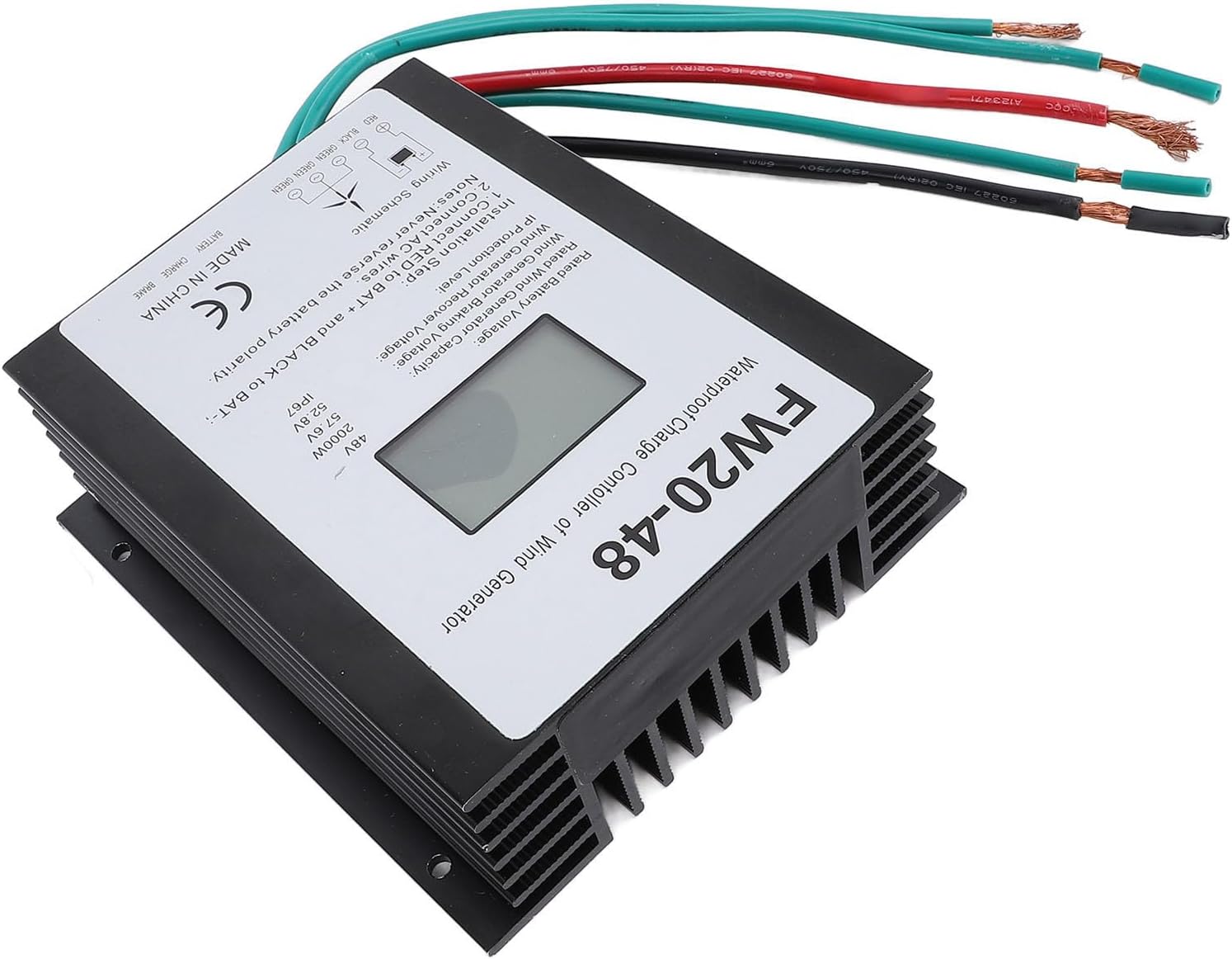 2000W Wind Turbine Controller 48V Aluminum Alloy IP67 Water MPPT with LED Display - Efficient Heat Dissipation, Automatic Battery Protection, Ideal for Home Use