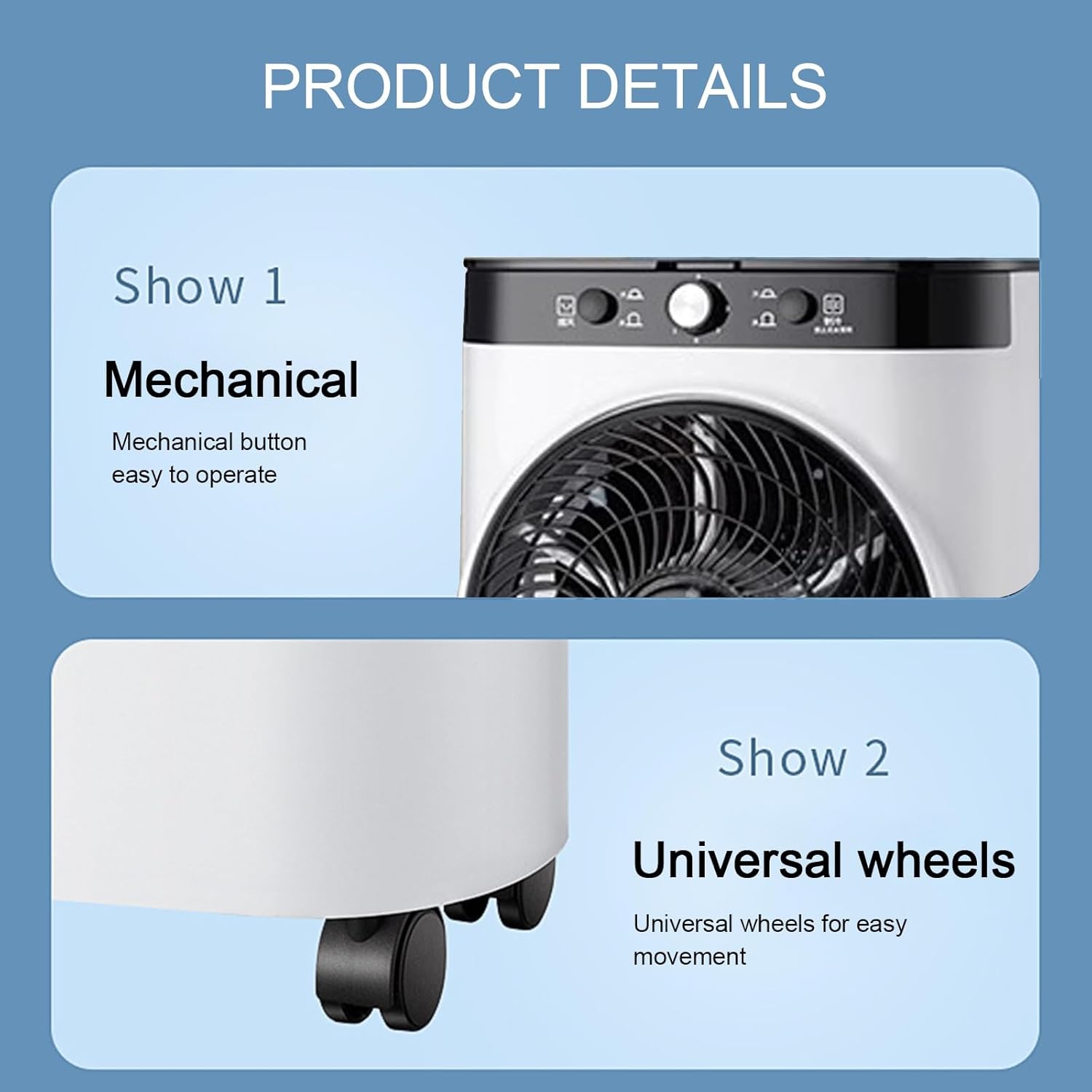 Portable Air Conditioners, Evaporative Air Cooler Fan for Home & Office, 3 Speeds, for Bedroom Office Home