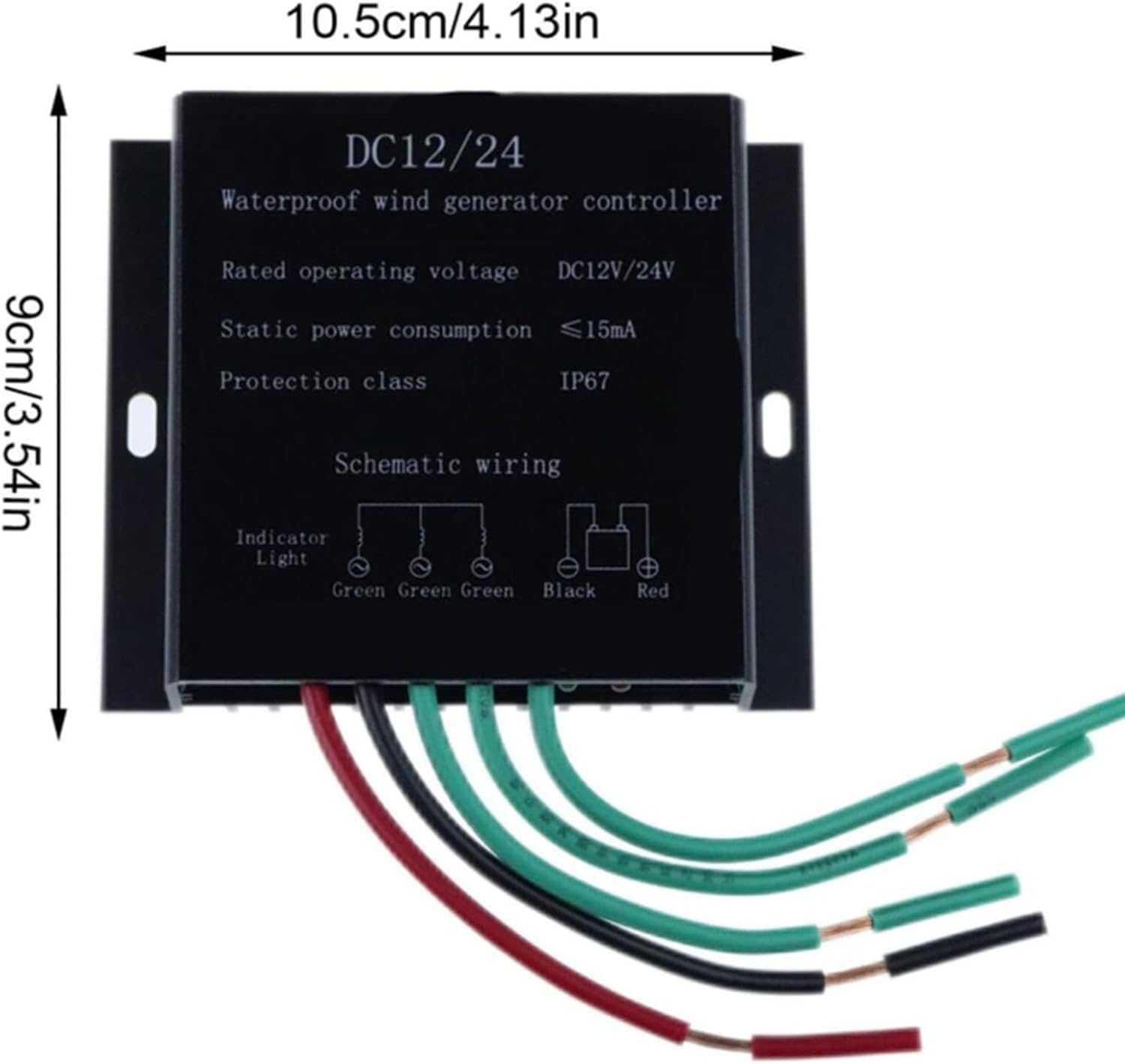 12000W Waterproof Wind Turbine Charge Controller Low Wind Speed DC 12V 24V 48V 220V Wind Generator Battery Charge Controller for Wind Turbine and The Battery,Black,12V