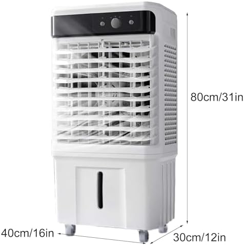 Portable Swamp Cooler Air Conditioner With 35L Water Tank 120°Oscillation, 3 Speeds, 10 Ice Box, for Home Patio Office