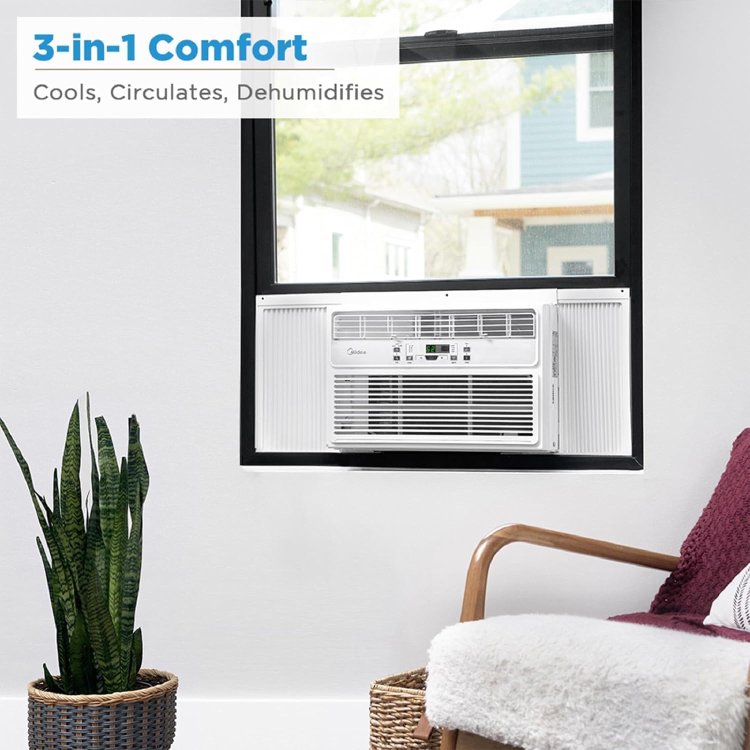 Midea 12,000 BTU EasyCool Window Air Conditioner, Dehumidifier and Fan - Cool, Circulate and Dehumidify up to 550 Sq. Ft., Reusable Filter, Remote Control