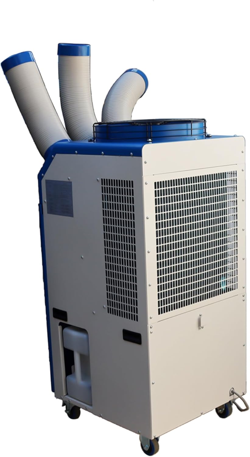 220VIndustrial Portable Air Conditioner Air Flow 910m³/h with Wheels 14L Tank Three Tube 2400W Commercial Spot Cooler Adjustable Outlet Ideal for Insititute Workshops Outdoor Events