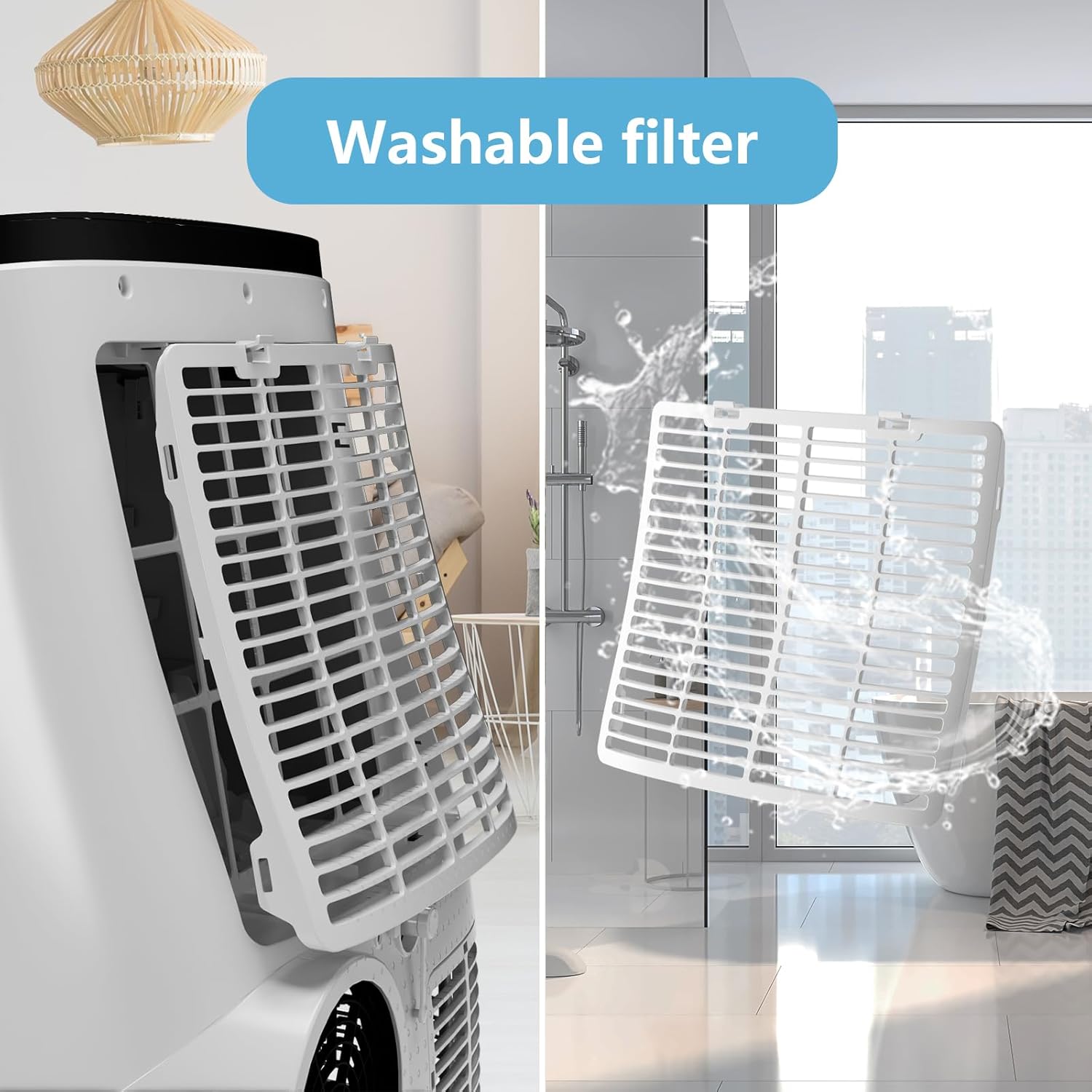 BLACK+WHITE 3-in-1 Portable AC 14000 BTU for Rooms 19–25 m², Portable Air Conditioner with Dehumidifier & Fan, Quiet Sleep Mode 