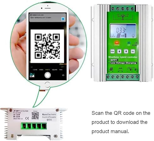 Hybrid Wind Solar Charge Controller - Off-Grid 12/24V 400W Wind + 500W Solar Systems with Booster Function & Dump Load for Efficient Energy Management
