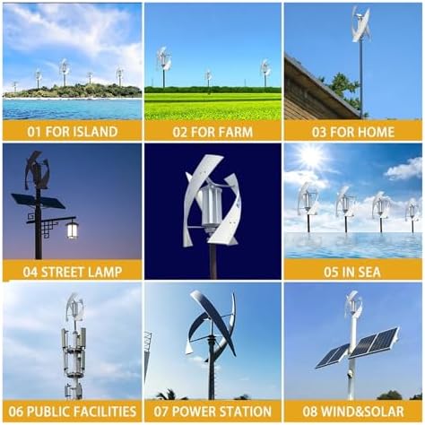 High Efficiency Vertical Axis Wind Turbine Generator - 5000W/8000W/10000W for 12V, 24V, 48V, 96V - Perfect Renewable Energy Solution for Home, Farm, RVs, Boats & Off-Grid Living