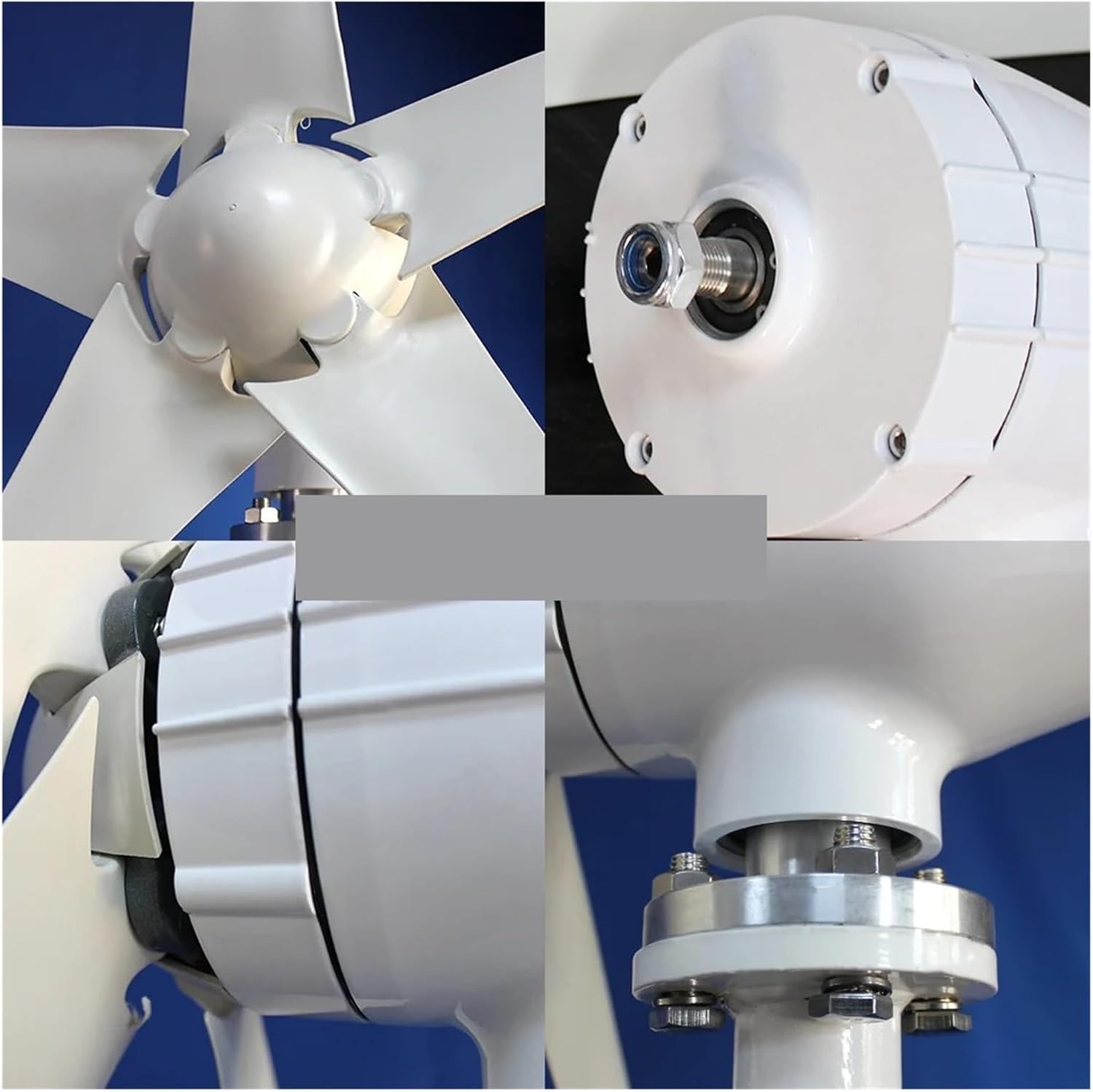 3000W Horizontal Wind Turbine Generator Kit with Controller 12V/24V/48V Low Noise Turbine Hybrid Solar Wind System White Industrial Energy(Model1,48V_3000W)