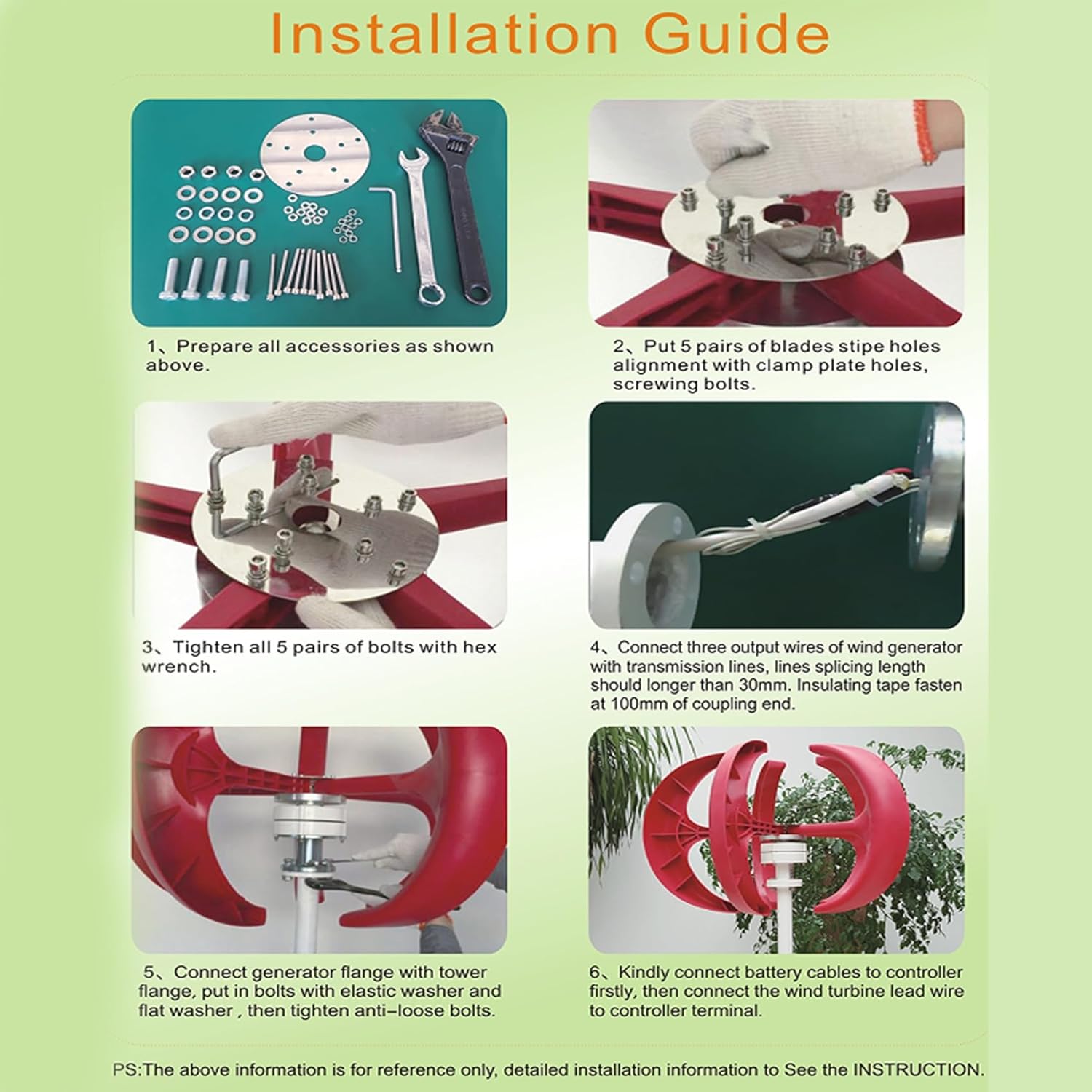 220v,Residential Wind Turbine Horizontal Axis 5 Blades 3000W12V 24V 48V 220V Low Start-Up Wind Speed with Controller and Inverter