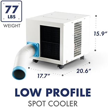 Uninex SAC25FC Indoor/Outdoor KOOLZONE Mobile Spot Cooler with Casters, Low Profile, Floor Type, Industrial Grade, 9,210-BTU, R410A Refrigerant