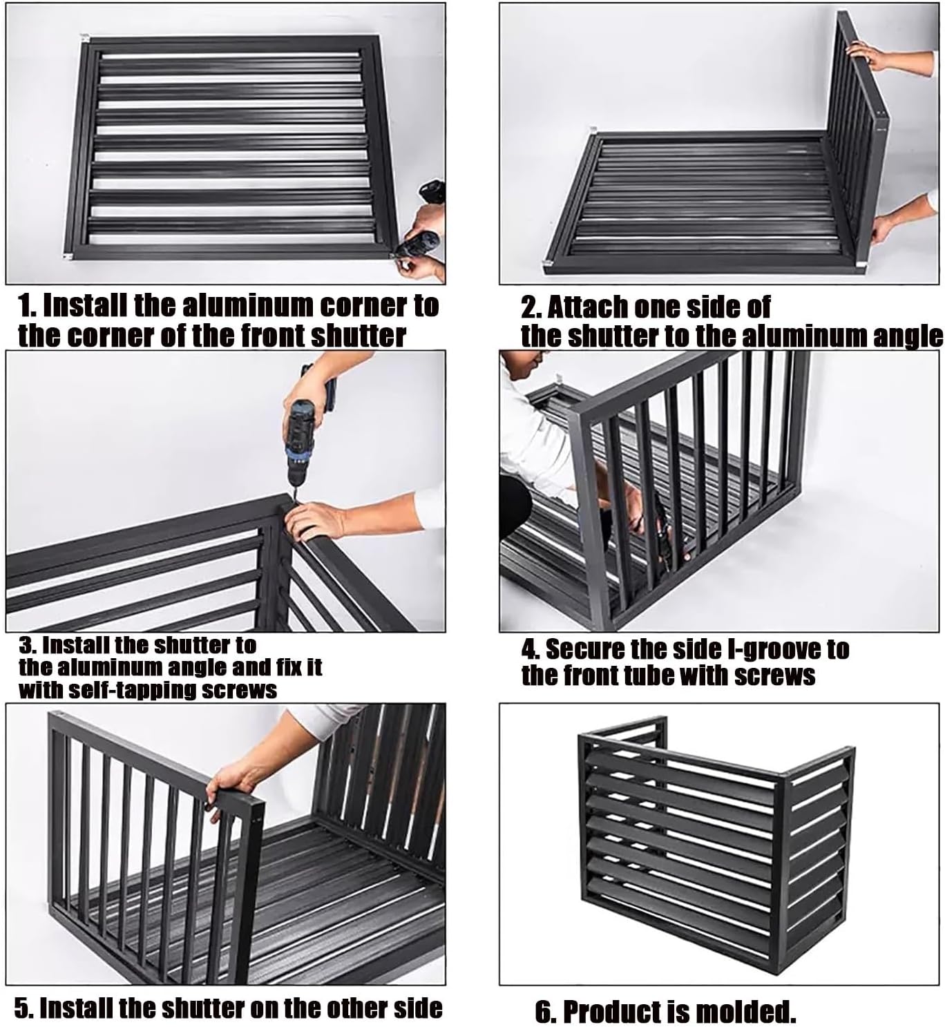 Air Conditioner Covers for Outside Units, Outdoor Condenser Protective Cover, Aluminum Alloy AC Privacy Screen, Trash Can Enclosure for Garden Patio Lawn, Easy Assembly (White