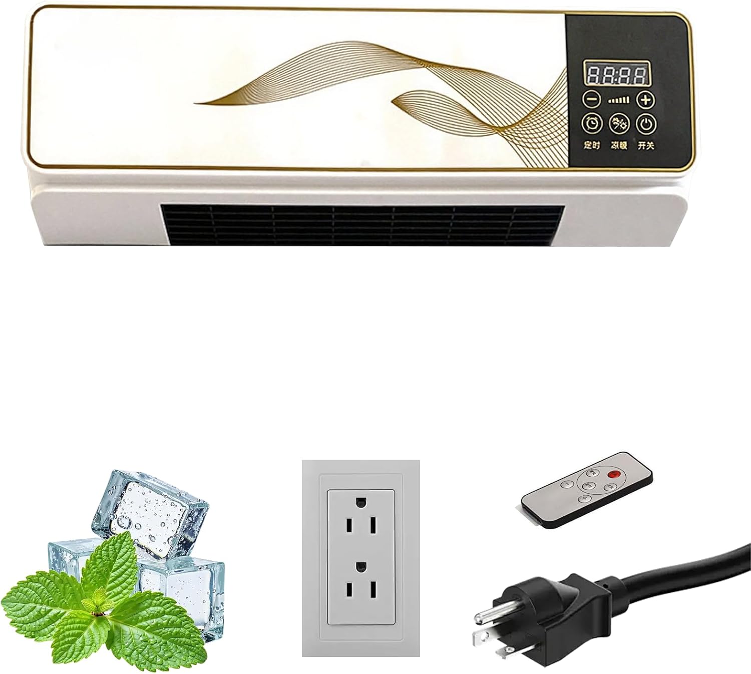 Climafy Air Conditioner,Portable Air Conditioner Split Max,Fast Cooling & Heating,No Install,Wall Mounted Air Conditioner with Remote Control for Home, Office(White,US Standard 110V)