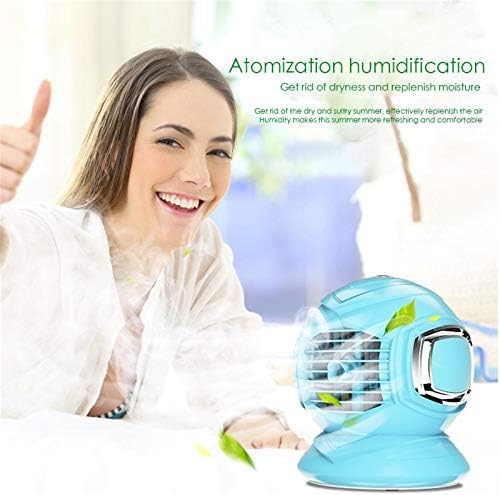 Portable Air Conditioner, Rechargeable Mini Personal Air Cooler Fan with 3 Speed Modes, USB Powered Humidifier, Auto Oscillation Desk Fan for Room Office (Blue)