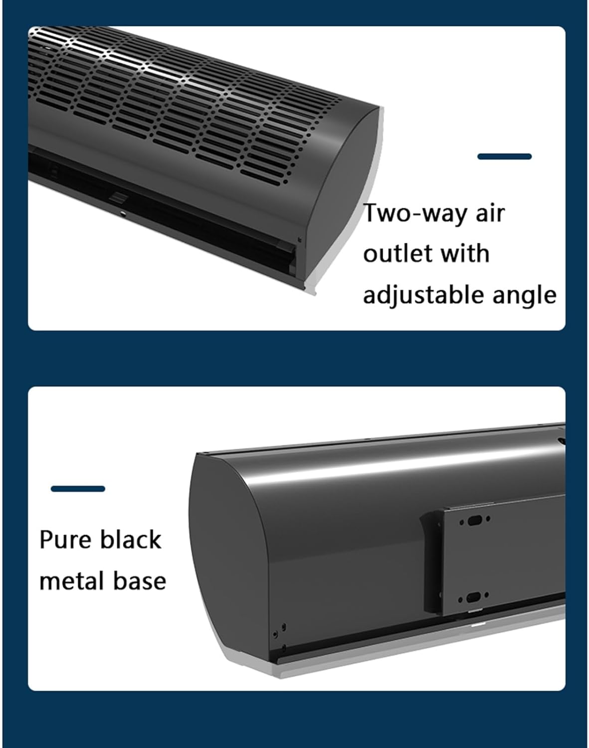 23-inch, 35-inch, 39-inch Black Commercial Thin Door Air Curtain Machine, High-Efficiency Energy-Saving Natural Wind(100cm(39.3inch))