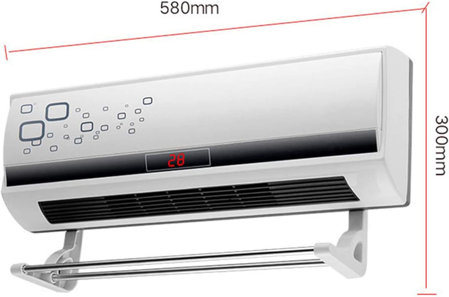 Wall Mounted Indoor Patio Heater, Air Conditioner Bathroom Heater, Air Conditioner with Timer, Indoor Heater with Overheat Shut Off Protection for Patio Use