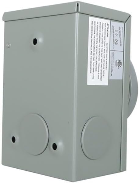 125V 30 Amp Generator Power Inlet Box for 4 Prong Generator Power Cord