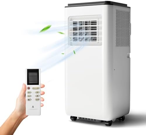 8,000 BTU Portable Air Conditioner Cools Up to 350 Sq.Ft, 3 in-1 Quiet Portable AC Unit with Remote Control, Smart/Sleep Mode, Auto Swing, 24H Timer