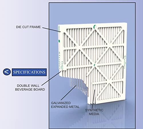 Glasfloss 16x20x1 MERV 10 AC & Furnace Air Filters. Box of 6. Actual Size: 15-1/2 x 19-1/2 x 7/8