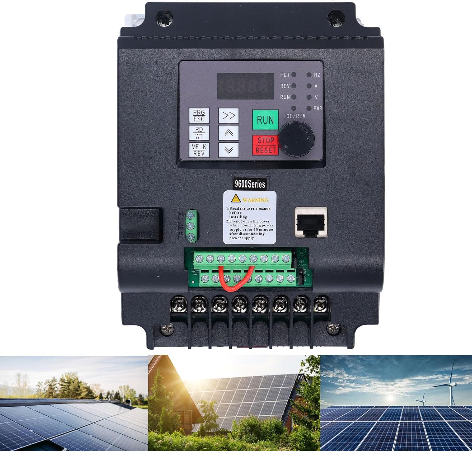 Eujgoov Enhanced Heat Dissipation Efficiency, Double Layer PCB Design, Intuitive User Interface Variable Frequency Inverter Converter Solar Photovoltaic Controller Speed Drive