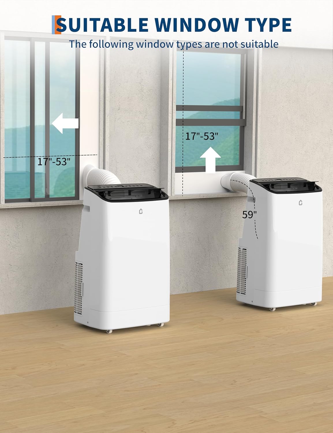 GarveeHome 14,000 BTUs Portable Air Conditioners Cool Up to 750 Sq.Ft, Quiet Portable AC Unit with Remote Control/LED Display/Installation Kits, 24h Timer with Fan & Dehumidifier for Home, Office