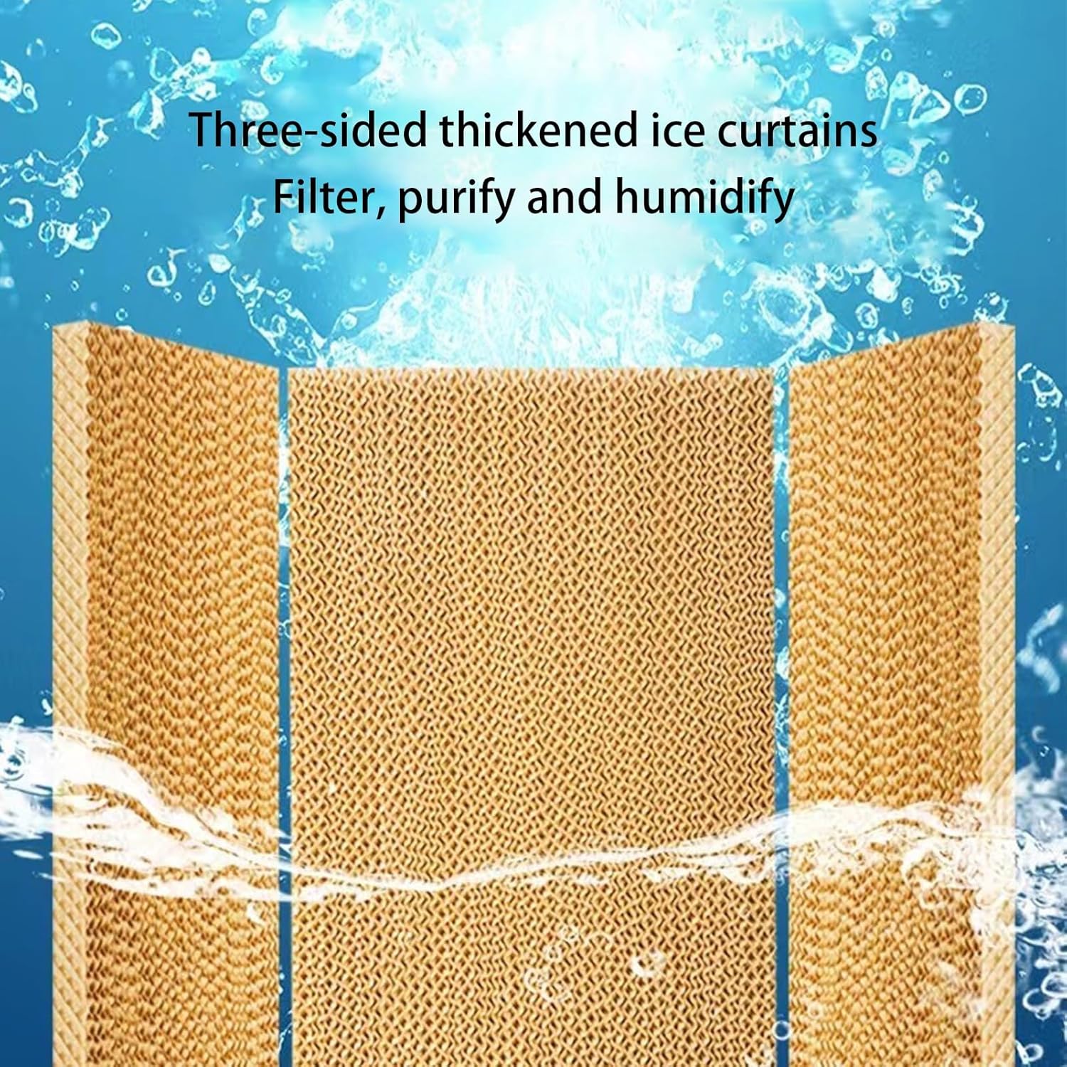 Evaporative Air Cooler, Fast Cooling Fan with Water Tank and Timer, 3 Speeds Portable Air Conditioners for Room Office Factory(47 * 37 * 107cm)