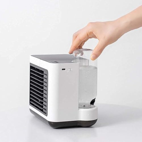 Portable Air Cooler for Home & Office, 3-in-1 Air Conditioner, Humidifier, Purifier, 3-Speed Desktop Cooling Fan with USB Charging, Quiet & Efficient