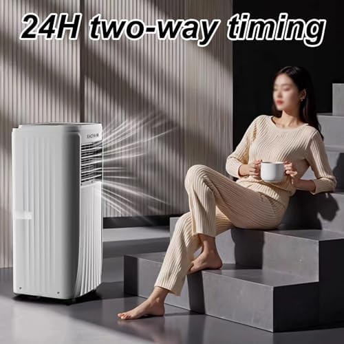 No Vent Portable Air Conditioner 2 Wind Speeds Room Ac Unit with 360° Universal Wheels and Remote Control 24H Timer, Bedroom, Office, Apartments 220V(33.4 * 32.8 * 69cm)