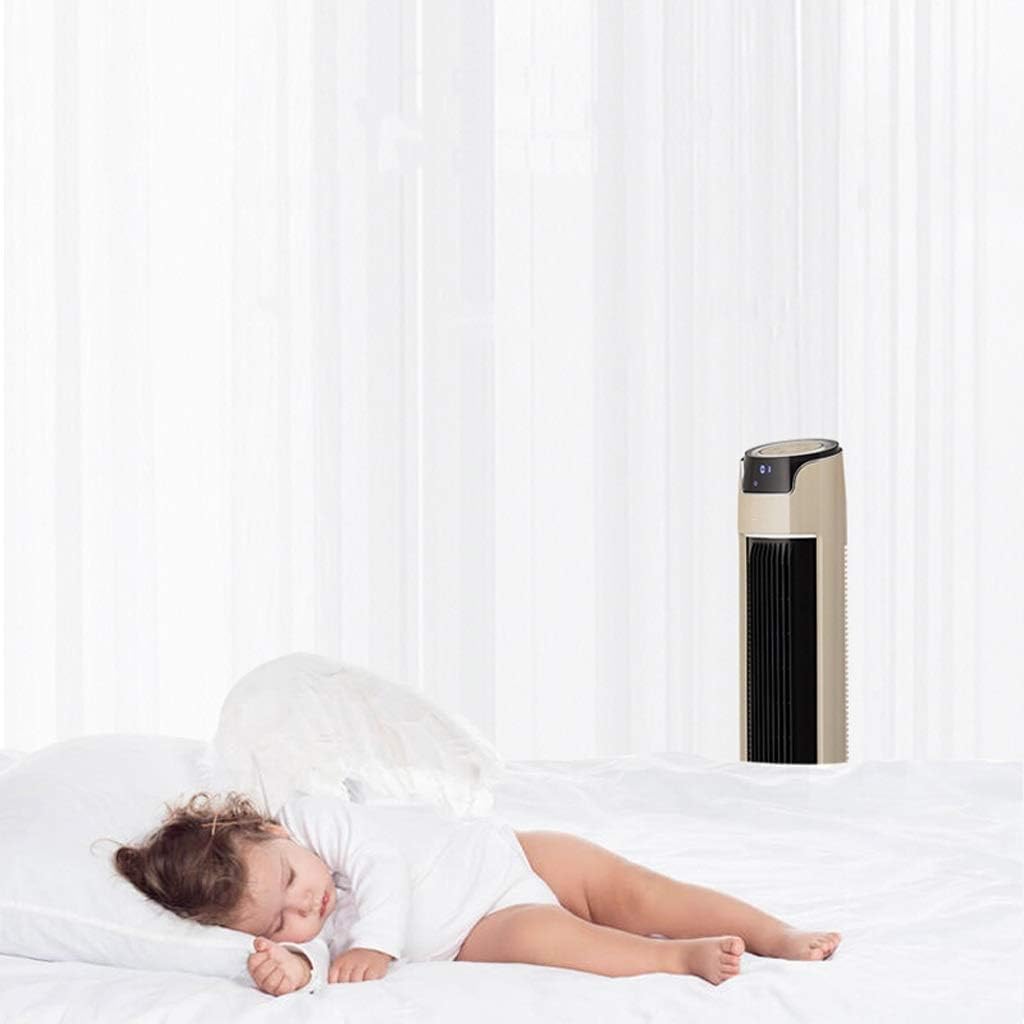 NBgy Tower Fan, No Leaf Inner Rotation Type Easy To Remove And Clean Silent Living Room Air Conditioning Fan, Three-dimensional Cooling Fan, Gold Color, 32.5x32.5x111.1cm