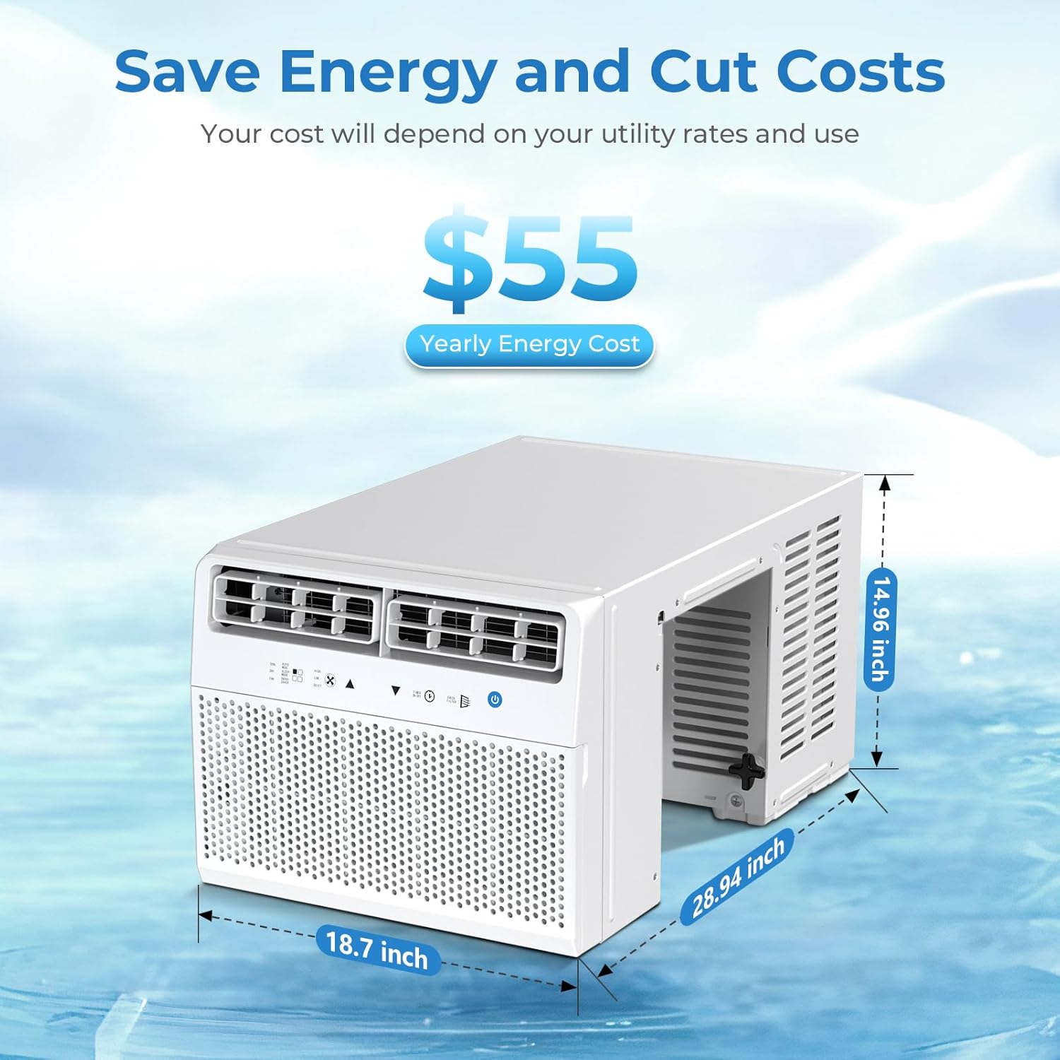 Antarctic Star U-Shaped Air Conditioner Window Unit 10000BTU, Ultra Quiet Window Air Conditioner Cools up to 450 Sq. Ft, Saddle Window AC Units with Full Window View, Energy Saving, Easy to install