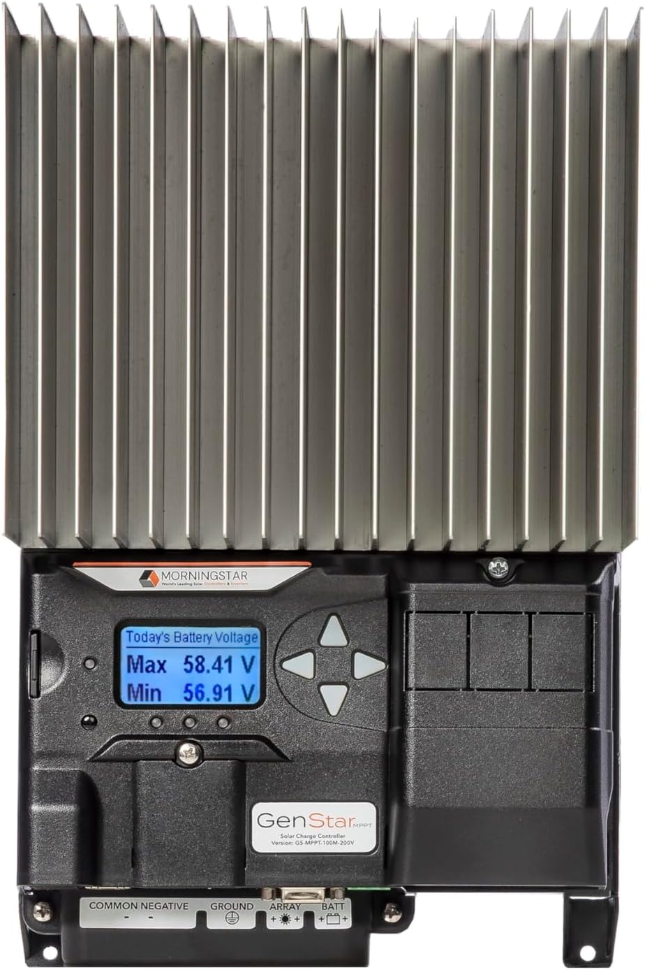Morningstar GenStar 100A MPPT Solar Charge Controller w/ Meter (GS-MPPT-100M-200V) - Intelligent Solar Panel Regulator for 12/24/36/48V LA/Li Batteries, ReadyBlock Expansion, 5 Yr WTY, Designed in USA