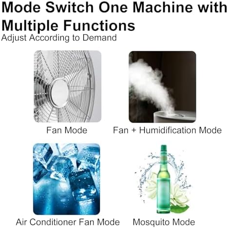 Evaporative Air Cooler Portable Air Conditioner, Fan Cooler with 120° Oscillating, 3 Wind Speeds, Evaporative Cooler for Outdoor Indoor Use(Size:95cm/55L)