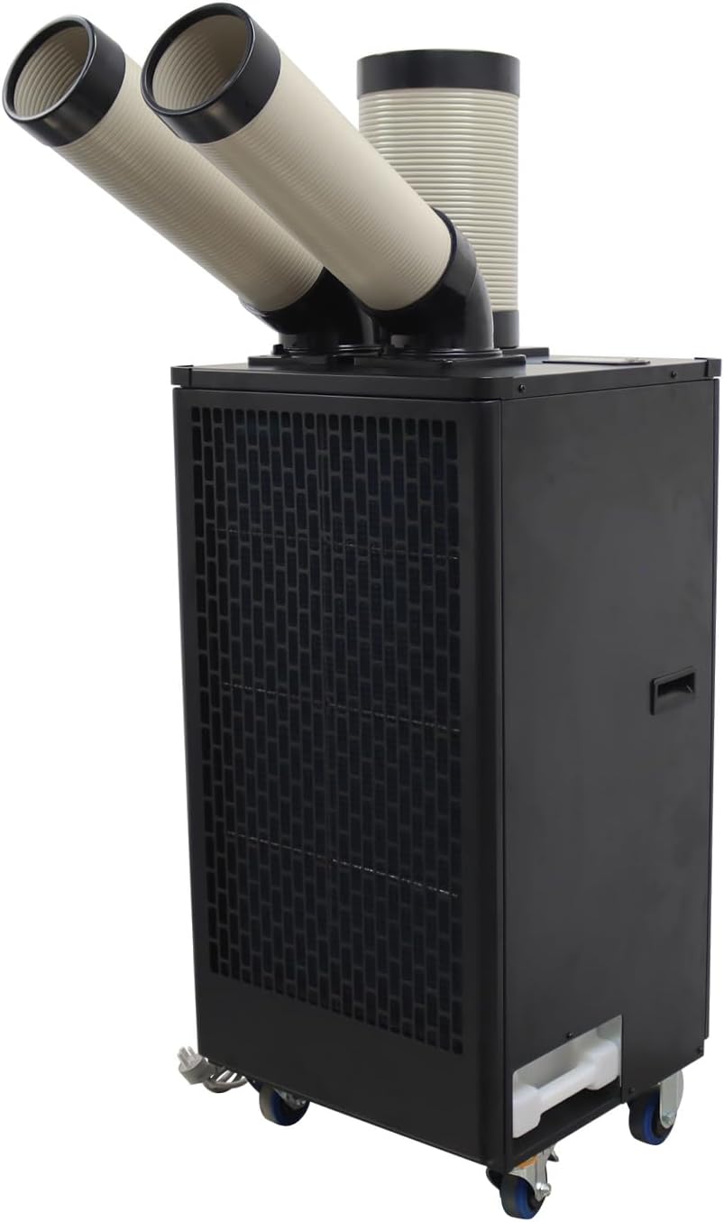 Industrial Portable Air Conditioner with Wheels 5L Large Tank Commercial Spot Cooler Adjustable Air Outlet Ideal for Hospitals Workshops Outdoor Events 110V 1.1KW